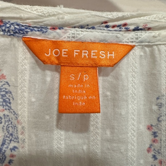 Joe Fresh White and Blue Blouse - Picture 3 of 7